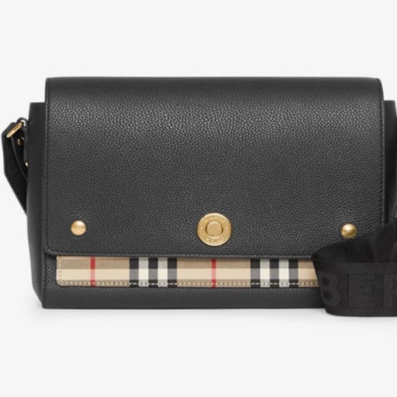 BURBERRY VINTAGE CHECK AND LEATHER FOLDOVER CROSSBODY - Picture 1 of 1